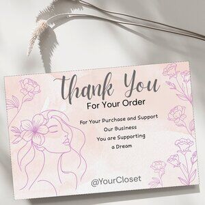 60 Floral Thank You Cards 4 x 2.8
